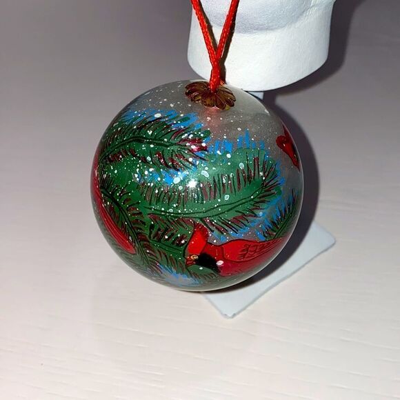 Bill Vee Vintage Hand Blown Reverse Hand Painted Cardinal Christmas Ornament - Picture 6 of 12